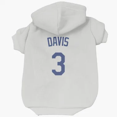 White Los Angeles Dodgers Willie Davis   Dog & Cat Pet Hoodie